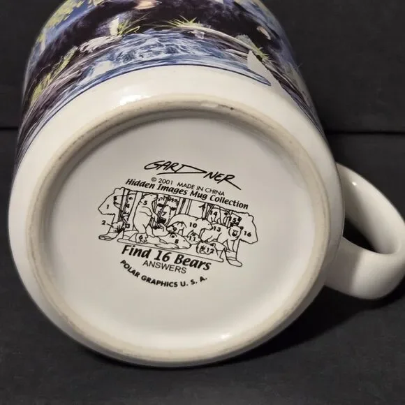 Bears Ceramic Mug By Gardner ~ Hidden Images Mug Collection~Find 16 Bears - Picture 6 of 10